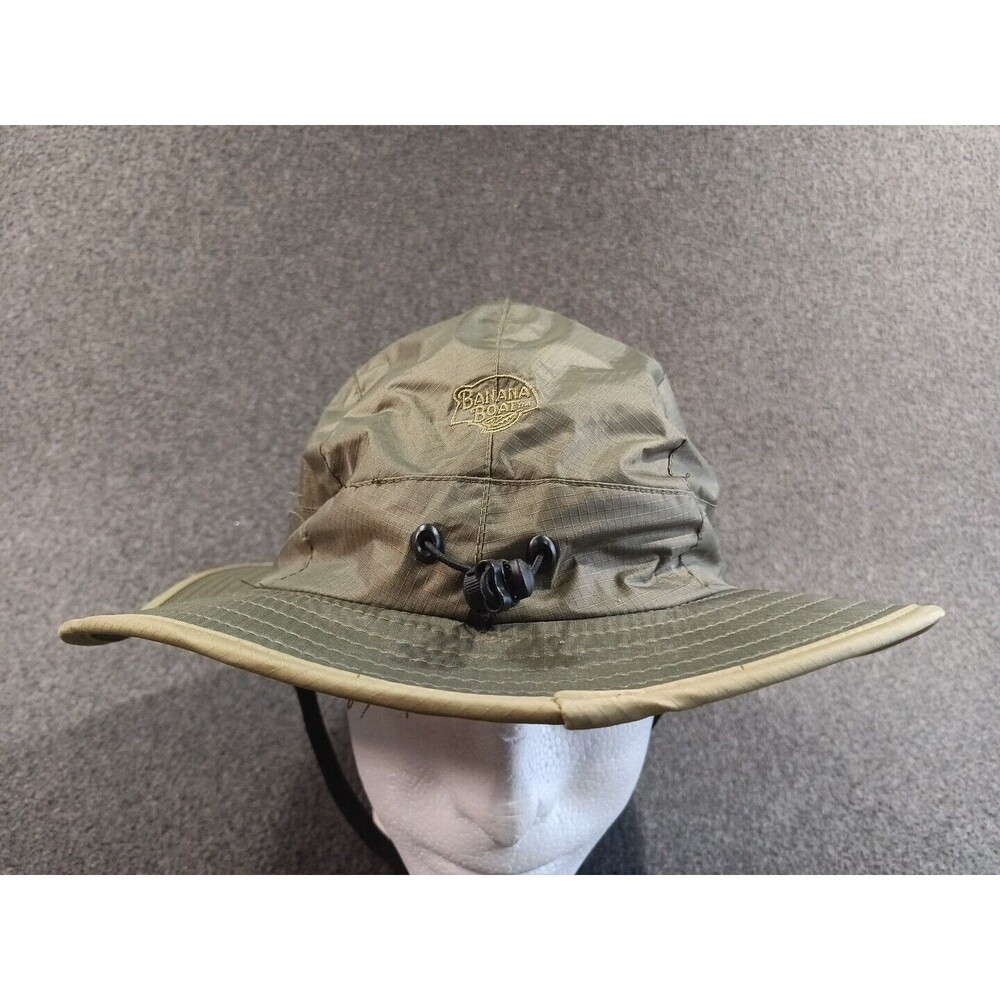Banana Boat Unisex Olive Sun Hat Adjustable Band Drawstring Strap UPF 50+